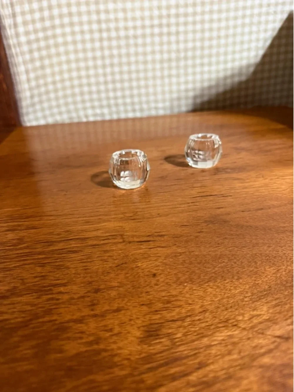 Vintage Frosted-Base Glass Taper Holders
